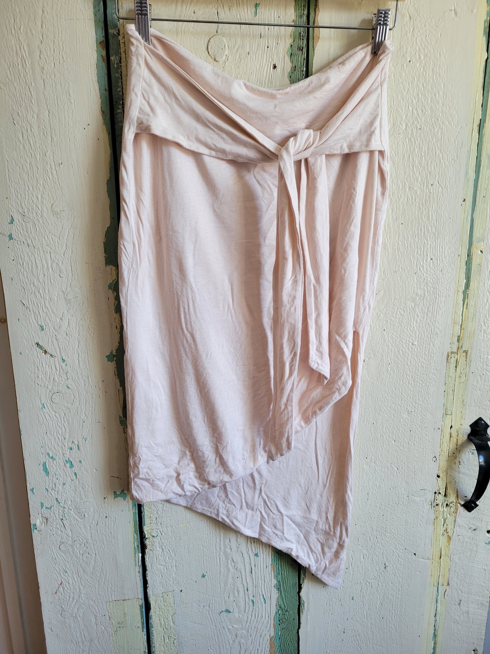 Skin Light Pink Asymmetrical Tie-Waist Lounge Skirt